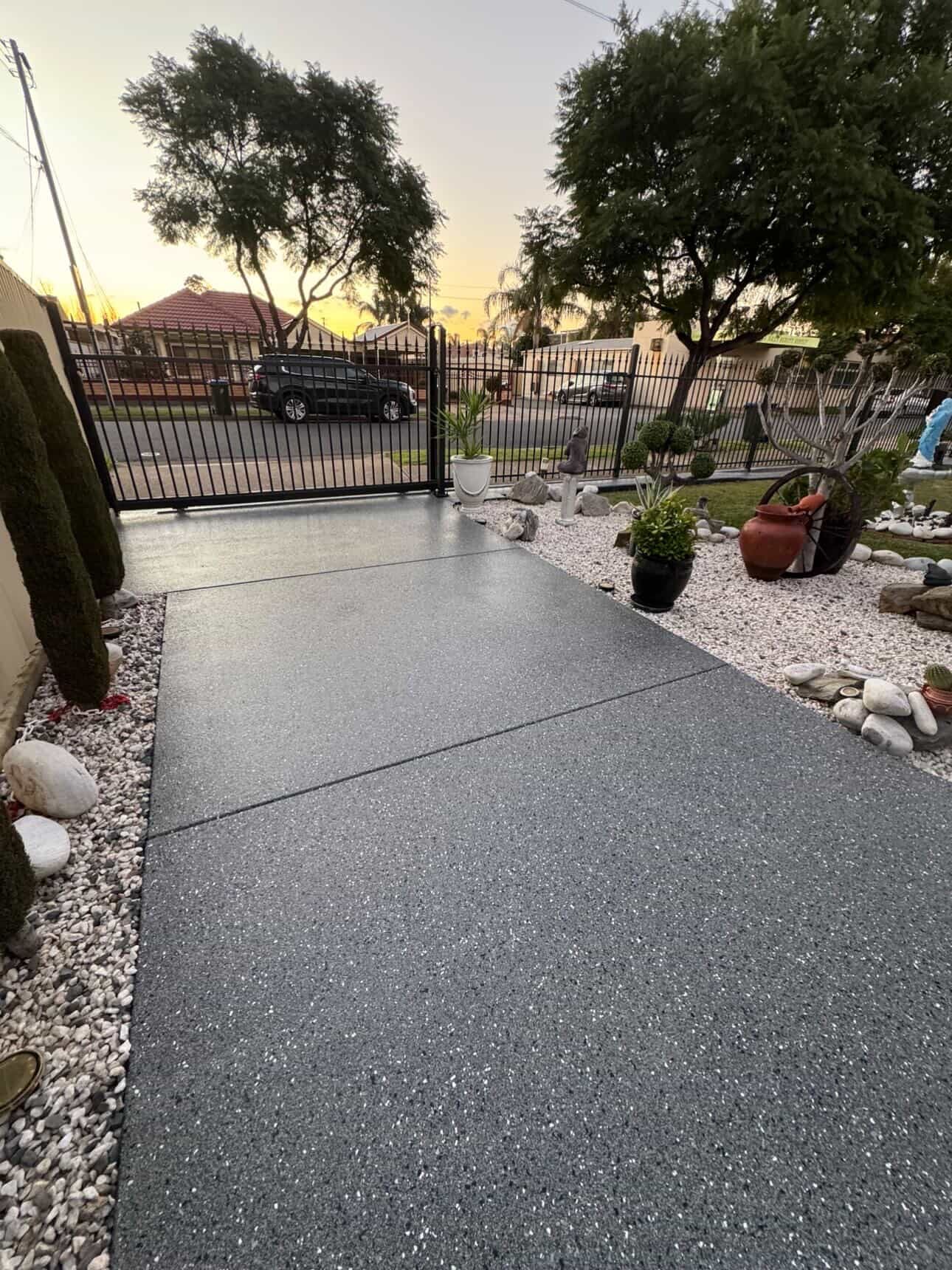 Outdoor flake epoxy driveway Adelaide South Australia
